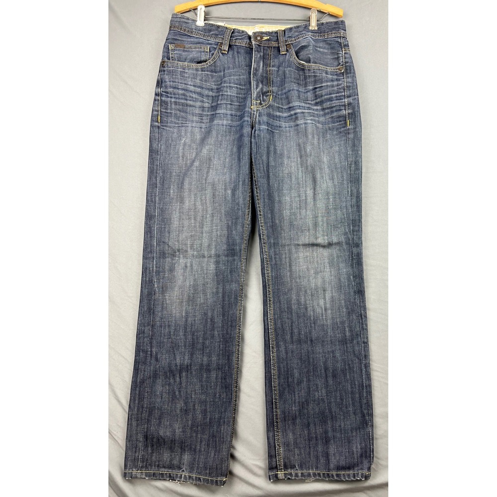 Ecko Unltd Jeans Mens 32x30 Straight Leg Dark Wash Blue Denim Streetwear Good